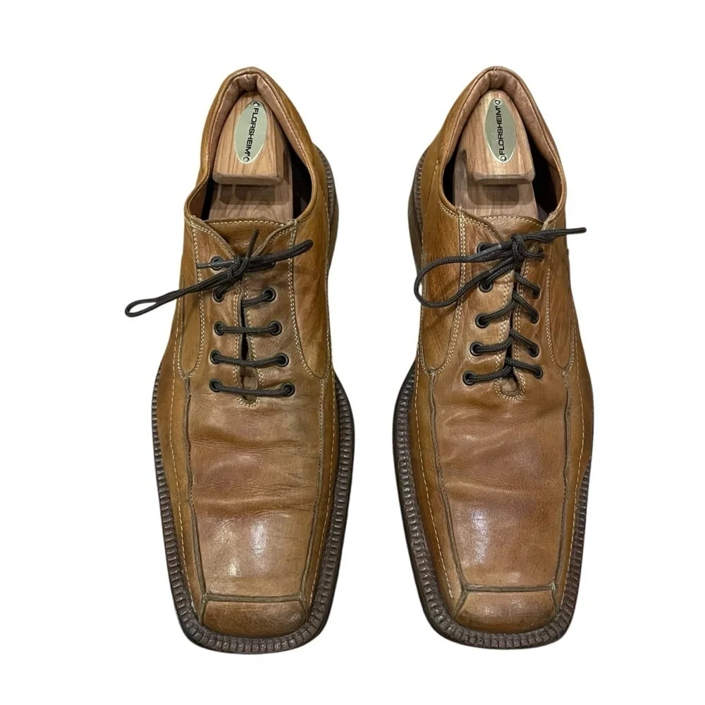 McKanty Leather Square Toe Loafer Dress Shoes Men’s Size 10 / EU 44 Brown Italy